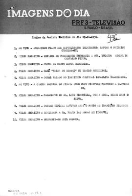 TV Tupi [emissora]. Revista Feminina [programa]. Roteiro [televisivo], 17 nov. 1959.