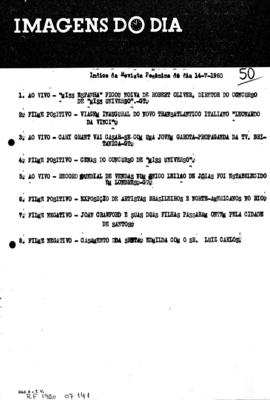 TV Tupi [emissora]. Revista Feminina [programa]. Roteiro [televisivo], 14 jul. 1960.