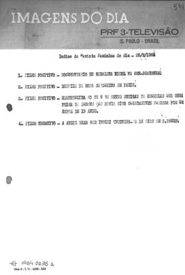 TV Tupi [emissora]. Revista Feminina [programa]. Roteiro [televisivo], 26 fev. 1964.