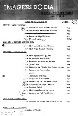 TV Tupi [emissora]. Diário de São Paulo na T.V. [programa]. Roteiro [televisivo], 06 abr. 1961.