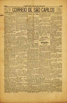 Correio de São Carlos [jornal], a. 2, n. 224. São Carlos do Pinhal-SP; São Carlos-SP, 10 abr. 1901.