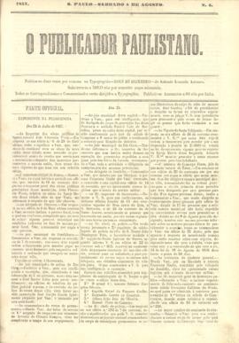 O Publicador paulistano [jornal], n. 5. São Paulo-SP, 08 ago. 1857.