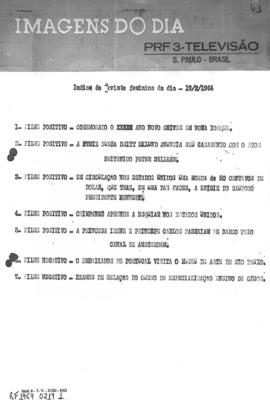 TV Tupi [emissora]. Revista Feminina [programa]. Roteiro [televisivo], 19 fev. 1964.