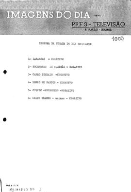 TV Tupi [emissora]. Resenha da Semana de Imagens do Dia [programa]. Roteiro [televisivo], 30 mar. 1958.