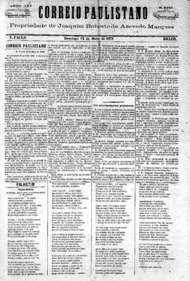 Correio paulistano [jornal], [s/n]. São Paulo-SP, 12 mai. 1878.