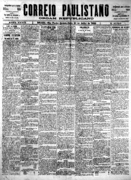 Correio paulistano [jornal], [s/n]. São Paulo-SP, 21 jul. 1892.