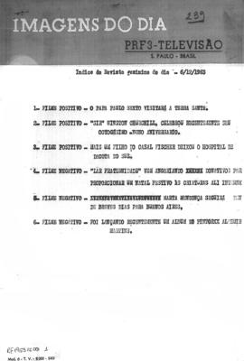 TV Tupi [emissora]. Revista Feminina [programa]. Roteiro [televisivo], 06 dez. 1963.