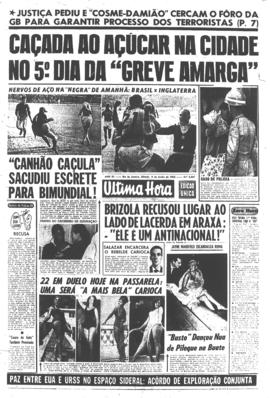 Última Hora [jornal]. Rio de Janeiro-RJ, 09 jun. 1962 [ed. matutina].