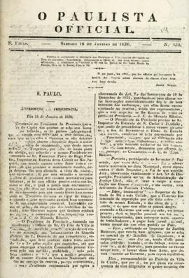 O Paulista official [jornal], n. 132. São Paulo-SP, 16 jan. 1836.