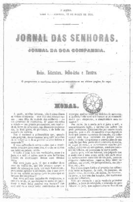 O Jornal das senhoras [jornal], a. 3, t. 5, [s/n]. Rio de Janeiro-RJ, 12 mar. 1854.