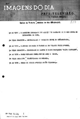 TV Tupi [emissora]. Revista Feminina [programa]. Roteiro [televisivo], 26 out. 1961.
