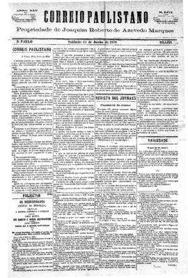 Correio paulistano [jornal], [s/n]. São Paulo-SP, 15 jun. 1878.