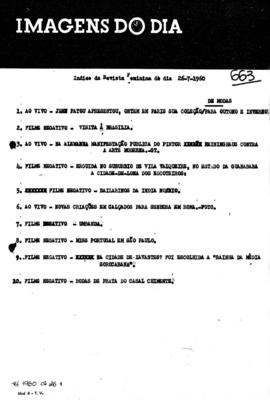 TV Tupi [emissora]. Revista Feminina [programa]. Roteiro [televisivo], 26 jul. 1960.