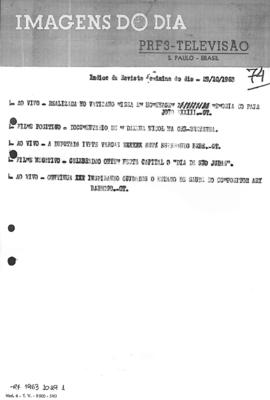 TV Tupi [emissora]. Revista Feminina [programa]. Roteiro [televisivo], 29 out. 1963.