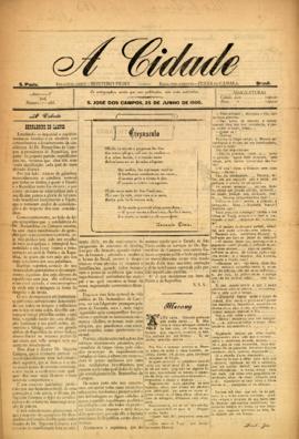 A Cidade [jornal], a. 5, n. 288. São José dos Campos-SP, 25 jun. 1905.