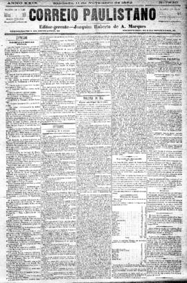 Correio paulistano [jornal], [s/n]. São Paulo-SP, 11 nov. 1882.