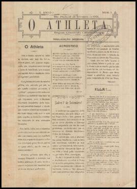 O Athleta [jornal], a. 1, n. 1. São Paulo-SP, 15 set. 1901.