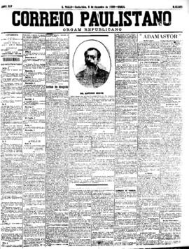 Correio paulistano [jornal], [s/n]. São Paulo-SP, 09 dez. 1898.