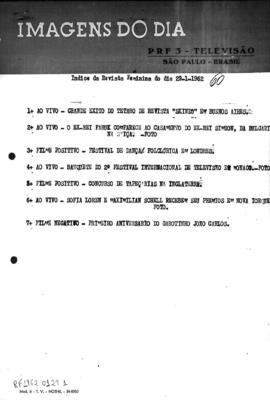 TV Tupi [emissora]. Revista Feminina [programa]. Roteiro [televisivo], 29 jan. 1962.