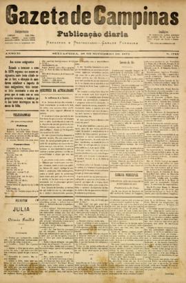Gazeta de Campinas [jornal], a. 10, n. 1785. Campinas-SP, 28 nov. 1879.