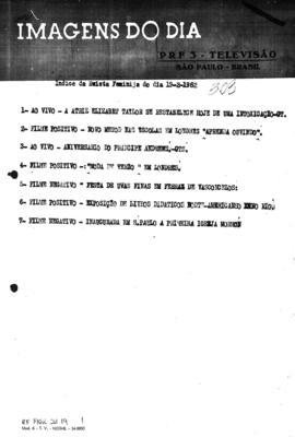 TV Tupi [emissora]. Revista Feminina [programa]. Roteiro [televisivo], 19 fev. 1962.