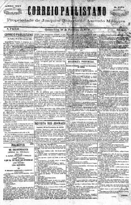 Correio paulistano [jornal], [s/n]. São Paulo-SP, 28 fev. 1878.