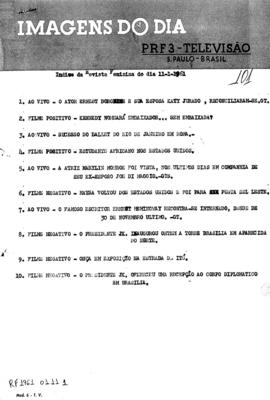 TV Tupi [emissora]. Revista Feminina [programa]. Roteiro [televisivo], 11 jan. 1961.