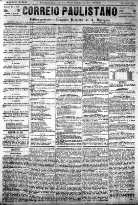 Correio paulistano [jornal], [s/n]. São Paulo-SP, 11 nov. 1883.