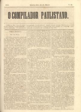 O Compilador paulistano [jornal], n. 46. São Paulo-SP, 23 mar. 1853.