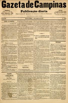 Gazeta de Campinas [jornal], a. 8, n. 1052. Campinas-SP, 07 jun. 1877.