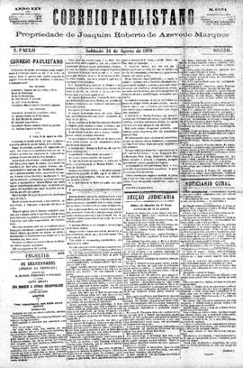 Correio paulistano [jornal], [s/n]. São Paulo-SP, 24 ago. 1878.