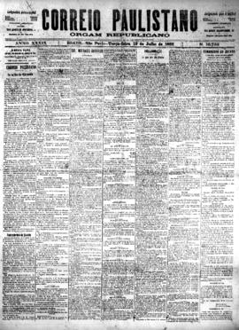 Correio paulistano [jornal], [s/n]. São Paulo-SP, 19 jul. 1892.