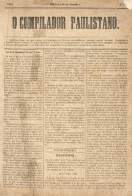 O Compilador paulistano [jornal], n. 01. São Paulo-SP, 16 out. 1852.