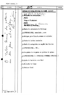 TV Tupi [emissora]. Ultra Notícias [programa]. Roteiro [televisivo], 18 mar. 1967.