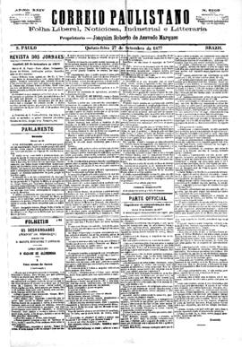 Correio paulistano [jornal], [s/n]. São Paulo-SP, 27 set. 1877.