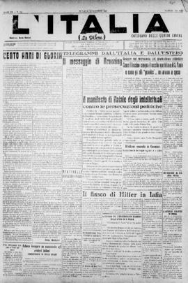 La Difesa [jornal], a. 7, [s/n]. São Paulo-SP, 26 dez. 1931.