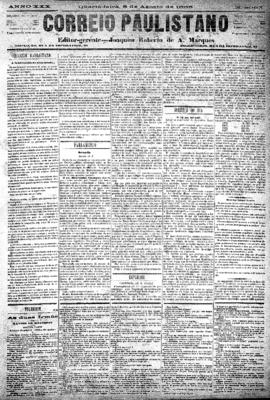 Correio paulistano [jornal], [s/n]. São Paulo-SP, 08 ago. 1883.