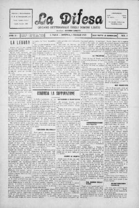 La Difesa [jornal], a. 3, n. 7. São Paulo-SP, 08 fev. 1925.
