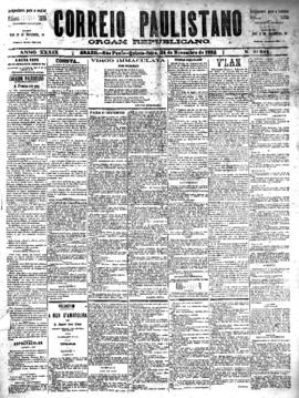 Correio paulistano [jornal], [s/n]. São Paulo-SP, 24 nov. 1892.