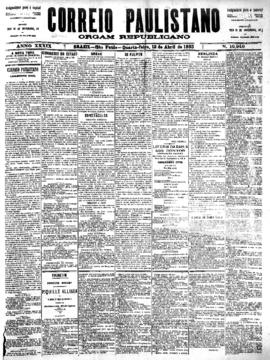 Correio paulistano [jornal], [s/n]. São Paulo-SP, 12 abr. 1893.