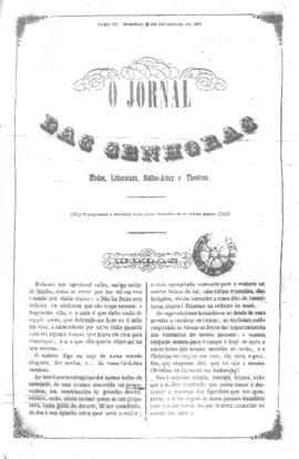 O Jornal das senhoras [jornal], t. 3, [s/n]. Rio de Janeiro-RJ, 20 fev. 1853.