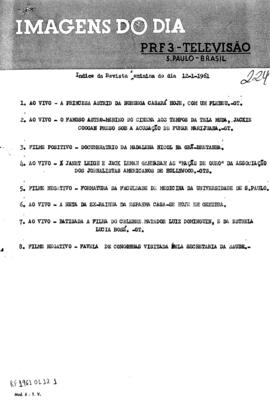 TV Tupi [emissora]. Revista Feminina [programa]. Roteiro [televisivo], 12 jan. 1961.