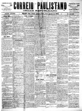 Correio paulistano [jornal], [s/n]. São Paulo-SP, 01 ago. 1892.