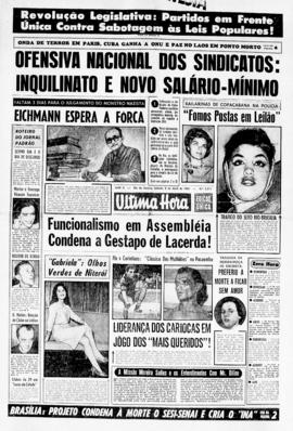 Última Hora [jornal]. Rio de Janeiro-RJ, 08 abr. 1961 [ed. vespertina].