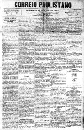 Correio paulistano [jornal], [s/n]. São Paulo-SP, 14 abr. 1882.