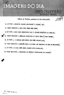 TV Tupi [emissora]. Revista Feminina [programa]. Roteiro [televisivo], 28 dez. 1960.