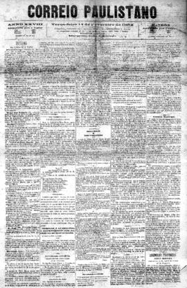 Correio paulistano [jornal], [s/n]. São Paulo-SP, 14 fev. 1882.