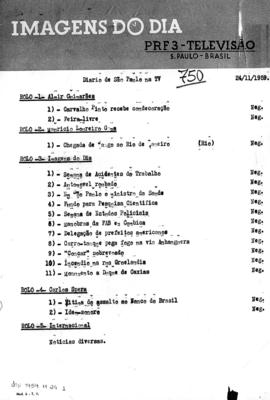 TV Tupi [emissora]. Diário de São Paulo na T.V. [programa]. Roteiro [televisivo], 24 nov. 1959.