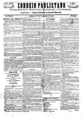 Correio paulistano [jornal], [s/n]. São Paulo-SP, 17 nov. 1877.