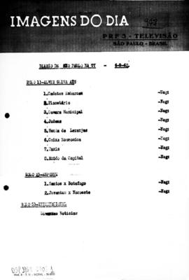 TV Tupi [emissora]. Diário de São Paulo na T.V. [programa]. Roteiro [televisivo], 06 set. 1962.